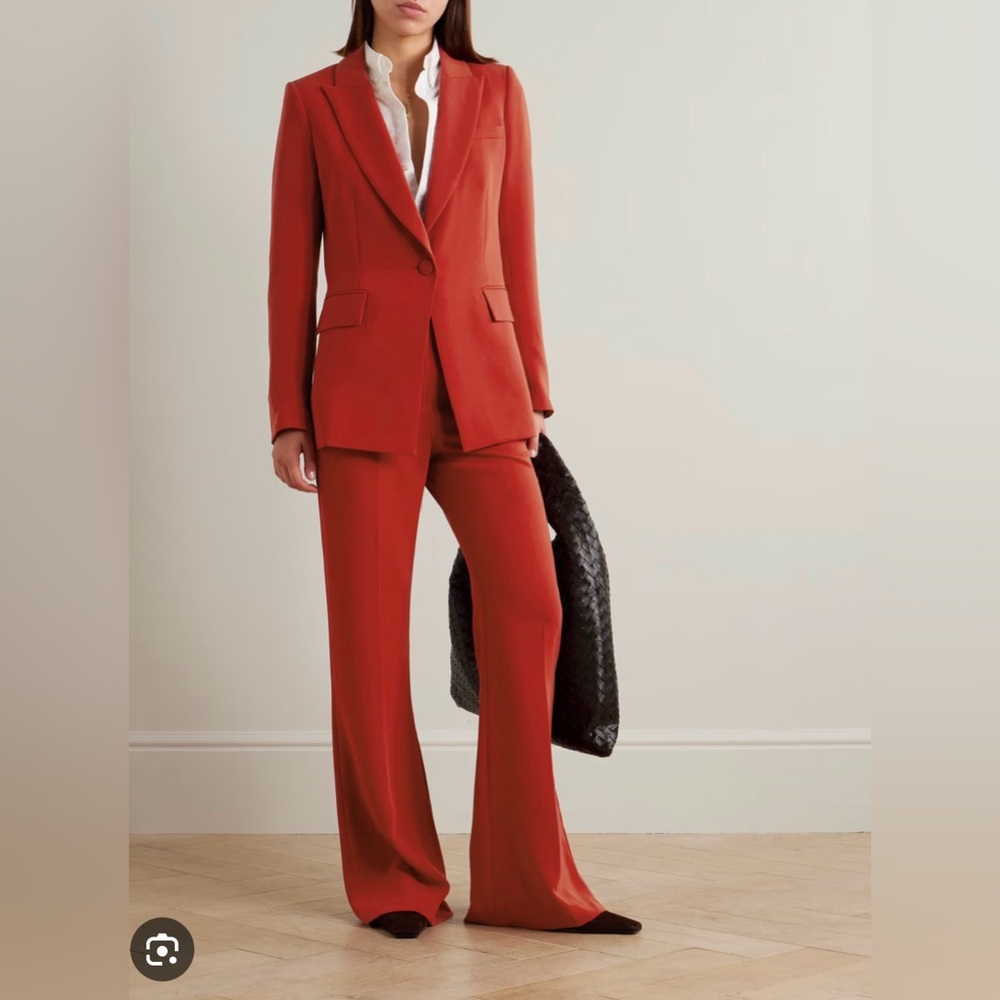 Veronica Beard long and lean Dicky jacket in Crimson red. Size 2